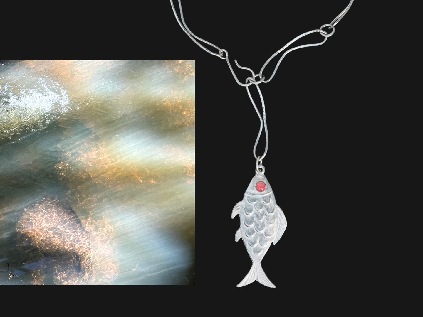 Rhodochrosite Fish Lariat